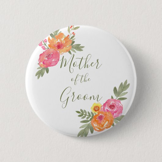 Lente bruiloft bloemen Moeder van de bruidegom Ronde Button 5,7 Cm (Voorkant)