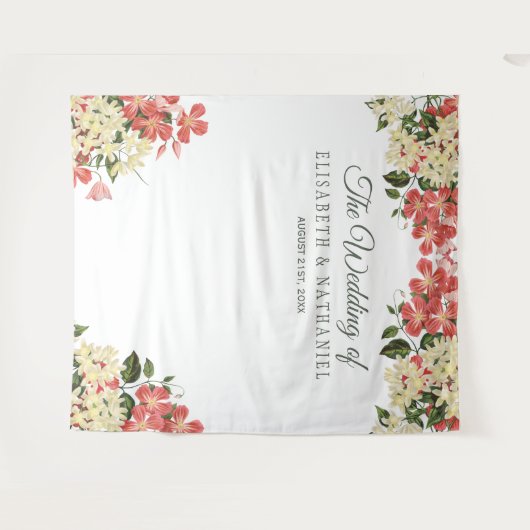 Lente bruiloft bloemen tuin foto booth achtergrond wandkleed (Voorkant (horizontaal))