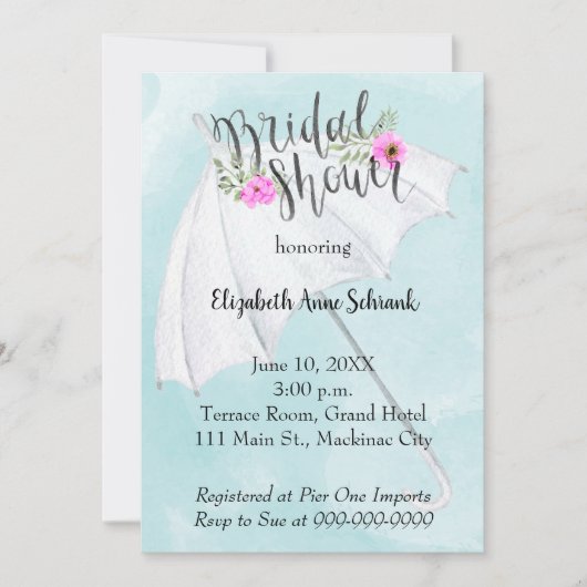 Lente bruiloft bruids douche uitnodiging (Voorkant)