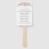Lente bruiloft ceremonie programma teken Wildflowe Handwaaier (Achterkant)