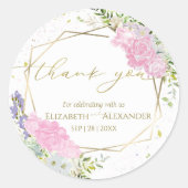 Lente bruiloft dank u Sticker vergulde Waterverf (Voorkant)