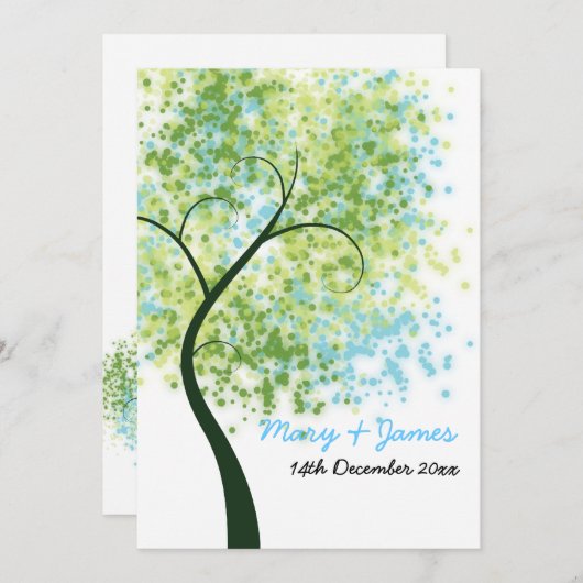 Lente Bruiloft Draaiende Boom "Save The Date" Kaart (Voorkant / Achterkant)