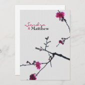 Lente bruiloft dubbele geluk/Chinese bruiloft 3 Kaart (Voorkant / Achterkant)