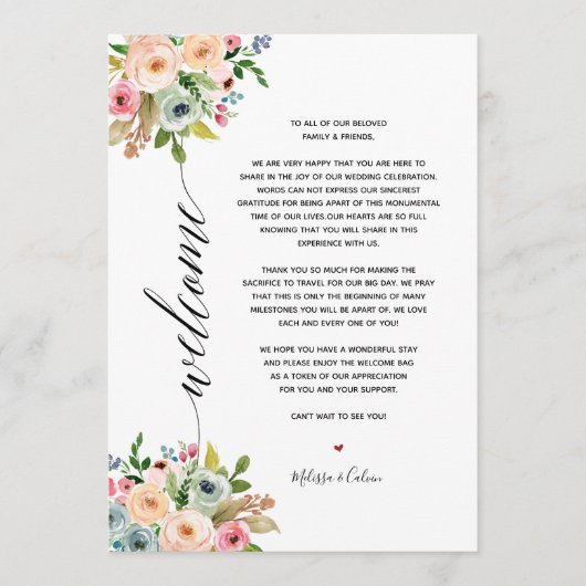 Lente Bruiloft Elegante Calligrafie Route kaart (Voorkant)