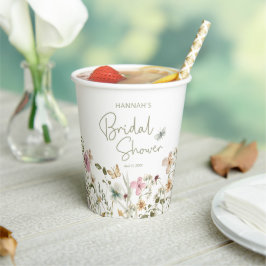 Lente Bruiloft Feest met Wilde Bloemen Papieren Bekers
