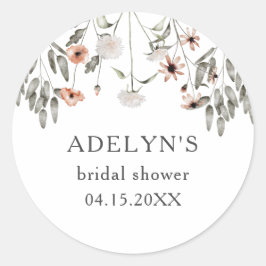 Lente Bruiloft Feest met Wilde Bloemen Ronde Sticker