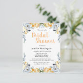 Lente Bruiloft Feest Peach Bloem Boho Briefkaart (Staand voorkant)