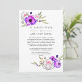 Lente bruiloft Floral Verminderde gastenlijst Aankondiging (Staand voorkant)