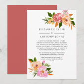 Lente bruiloft Floral Verminderde gastenlijst Aankondiging (Voorkant / Achterkant)