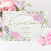 Lente Bruiloft Gast Boek Pastel Kleur Wildflower
