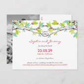 Lente bruiloft geknoopte liefdesbomen opslaan de d aankondigingskaart (Voorkant / Achterkant)