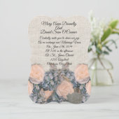 Lente bruiloft Invitting linen elegant Kaart (Staand voorkant)