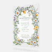 Lente bruiloft Kleurrijke Wildflower Bloemen Welko Acryl Bord (Hoek)