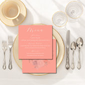 Lente Bruiloft Koraal Vierkant Bloemen Menu