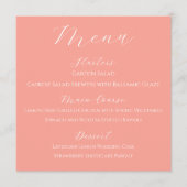 Lente Bruiloft Koraal Vierkant Bloemen Menu (Voorkant)