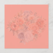 Lente Bruiloft Koraal Vierkant Bloemen Menu (Achterkant)