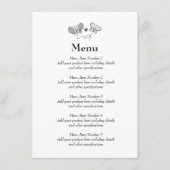 Lente bruiloft menu met elegante vlinder logo (Voorkant)