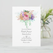 Lente Bruiloft met Bloemen Kaart (Staand voorkant)