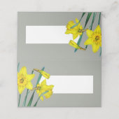 Lente bruiloft narcis waterverf grijs geel plaatskaartje (Buitenkant ongevouwen)