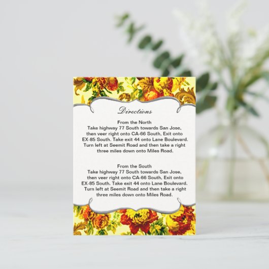 Lente Bruiloft Richting Kaart (Staand voorkant)