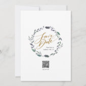 Lente bruiloft uitnodiging met blad en bloem (Achterkant)