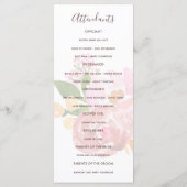 Lente bruiloft waterverf bloemen Bruiloft programm Programmakaart (Achterkant)