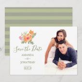 Lente bruiloft waterverf bloemen Save the Date (Voorkant / Achterkant)