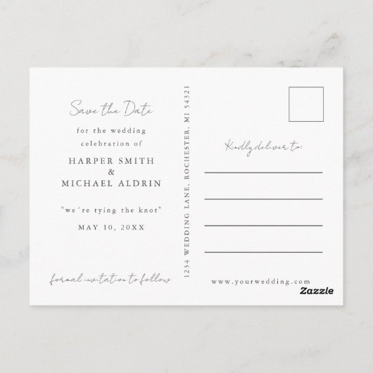 Lente bruiloft waterverf tulpen opslaan van de dat briefkaart (Achterkant)