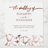 Lente bruiloft wijn label Wildflower Wijn Etiket (Enkel label)