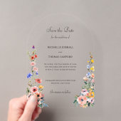 Lente bruiloft wilde bloem save the date acryl uitnodigingen (Insitu (Draagbaar))