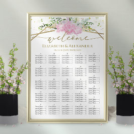 Lente Bruiloft Zitkaarten Vergulde Wildflower Poster