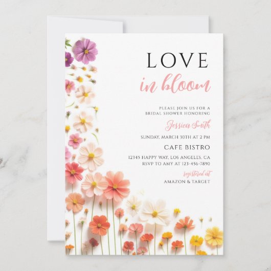 Lente Bruiloftsfeest met Wilde Bloemen Kaart (Voorkant)