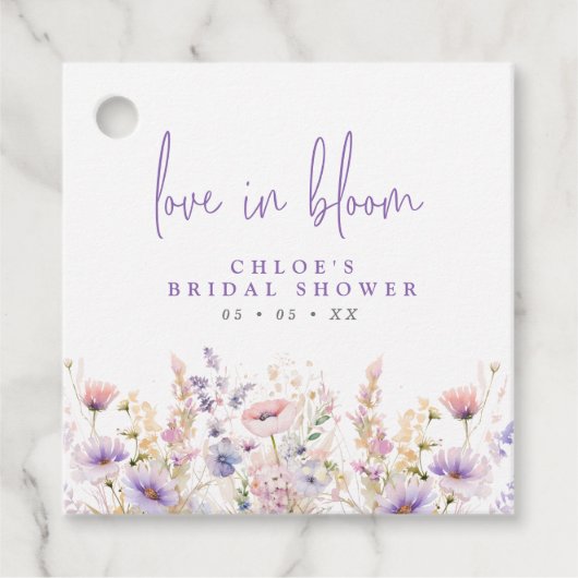 Lente Bruiloftsshower met Sering Wilde Bloemen Bedankjes Labels (Voorkant)