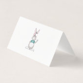 lente bunny gray blush floral folded Bedankt Kaart (Achterkant)