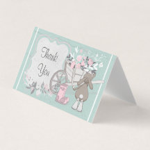 lente bunny turquoise floral folde bedankt