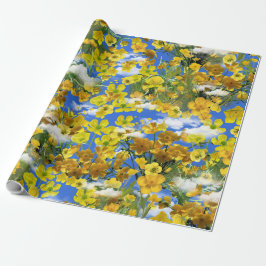 Lente Butercup bloemen in de wolken Cadeaupapier