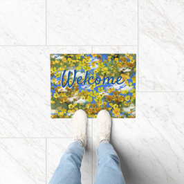 Lente Butercup bloemen in de wolken Deurmat