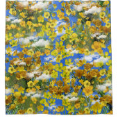 Lente Butercup bloemen in de wolken Douchegordijn (Voorkant)