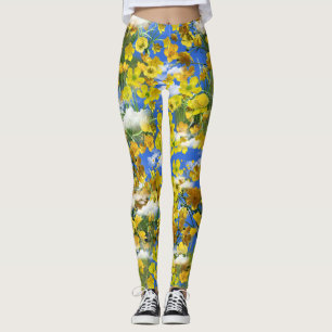 Lente Butercup bloemen in de wolken Leggings