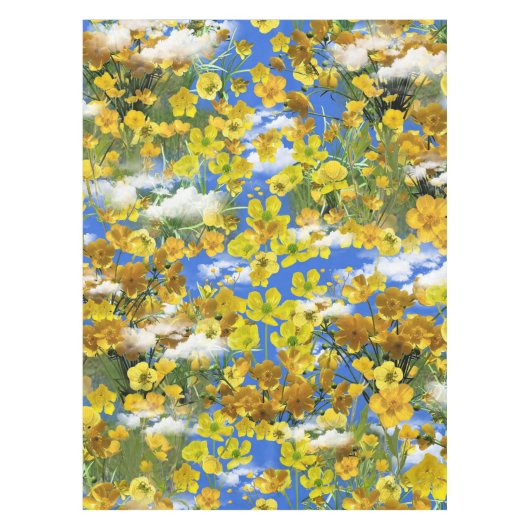 Lente Butercup bloemen in de wolken Tafelkleed (Voorkant)