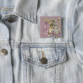 Lente Carrousel Paard Vierkante Knop Button 5,1 Cm (In situ)