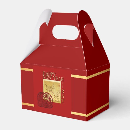 Lente Chinees Rat Jaar 2020 Gable Favor Box Bedankdoosjes (Achterkant)