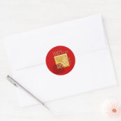 Lente Chinees Rattenjaar Rode Ronde Sticker (Envelop)