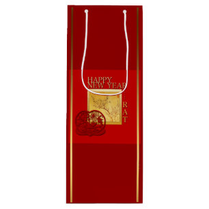 Lente Chinese Rat Year 2020 Wine Gift Bag Wijn Cadeautas