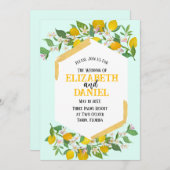 Lente Citroenen bruiloft uitnodiging (Voorkant / Achterkant)