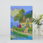 Lente Cottage Briefpapier (Staand voorkant)