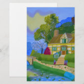 Lente Cottage Briefpapier (Voorkant / Achterkant)