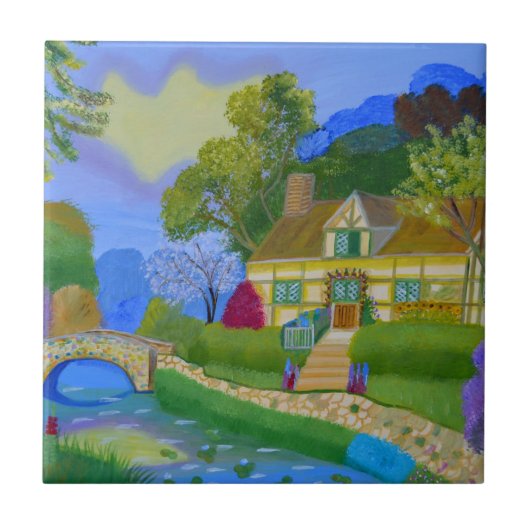 Lente Cottage Tegeltje (Voorkant)