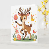 Lente Creatuur Viering Kaart (Gele Bloem)