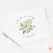 Lente Crème Tuin Bloemen Ronde Sticker (Envelop)